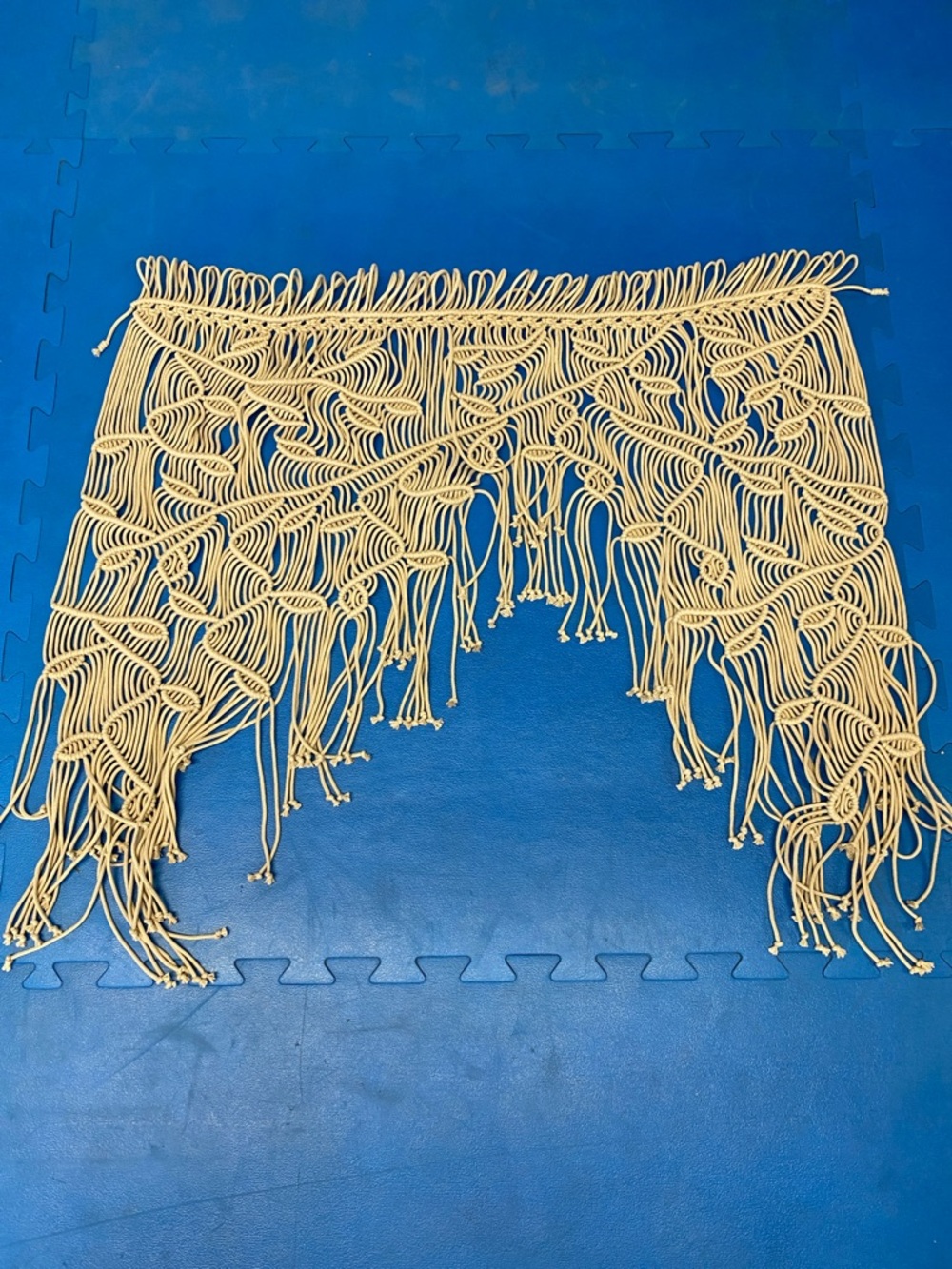 Bohemian Macrame Fringe Valance Curtain - Khaki 34” x 34”